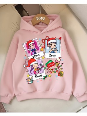 Touz Moda Christmas Young Kpop Demon Hunters 3 Iplik Kalın Sweet Hoodie