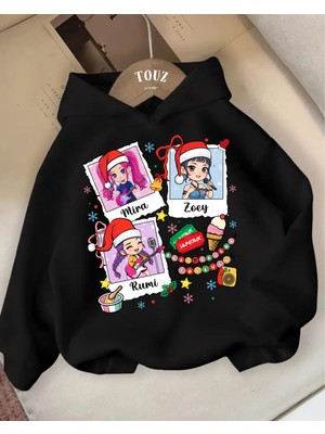 Touz Moda Christmas Young Kpop Demon Hunters 3 Iplik Kalın Sweet Hoodie