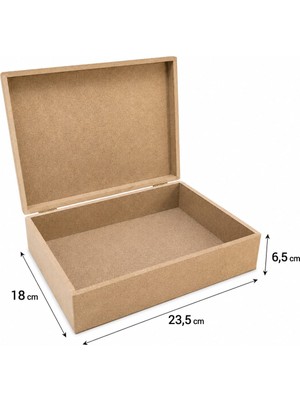 Tekir Store Ahşap Dikdörtgen Ham Mdf Boyanabilir Saklama Kutusu Çok Amaçlı Organizer