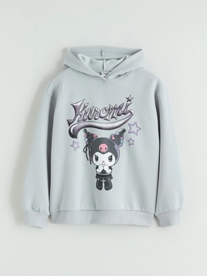 Lc Waikiki Yeni Sezon Kapüşonlu Kuromi Baskılı Kız Çocuk Sweatshirt