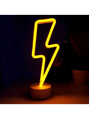 Uslucan Alışveriş Neon Işıklı Şimşek Lamba USB ve Pilli
