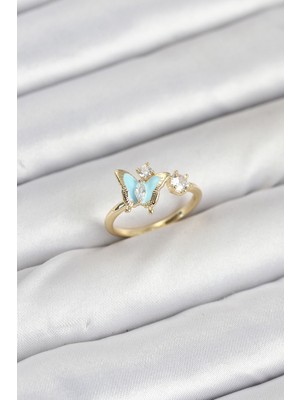 Renas Store Pirinç Gold Renk Kelebek Model Kadın Yüzük