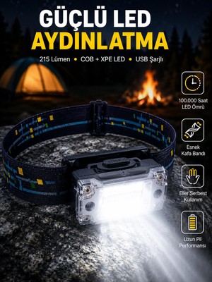 Die Grup Taşınabilir Şarjlı LED Fener XPE95LM COB120LM Manyetik Gövde Yeni Nesil