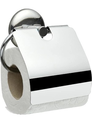Renas Store Yapışkanlı Paslanmaz Metal Kapaklı Wc Tuvalet Kağıdı Standı