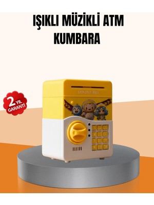 Die Grup Atm Tasarımlı Sarı Işıklı Sesli Elektronik Kumbara
