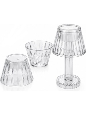 Renas Store 24 Adet Kristal Damlalı Mumluk - Masa Lamba Abajur Mini Pilli