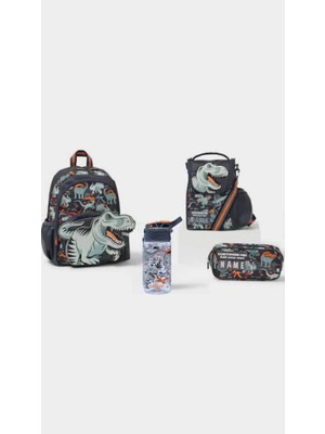 Smiggle Playtime 4'lü Dino Okul Çanta Set ( Çanta Suluk Beslenme Cantası Kalemlik )