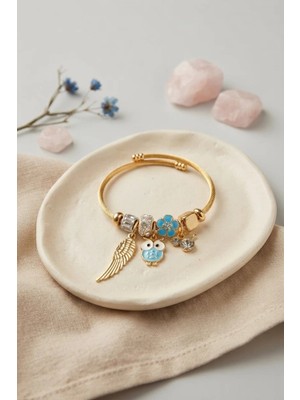 Renas Store Baykuş Model Gold Renk Charmlı Bileklik TJ-BB8681