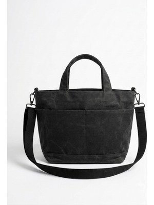 Old Cotton Cargo S Mila Bag Kadın Omuz Çantası Mumlu Kanvas Tote Bag Günlük El Çantası