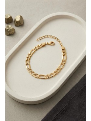 Renas Store 316L Çelik Gold Renk Figaro Zincir Model Erkek Bileklik TJ-EB3810