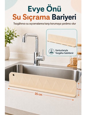 Doori Evye Önü Su Sıçrama Önleyici Bariyer – Bulaşık Yıkama Sıçrama Koruyucu | Tezgah Önü Su Bariyeri
