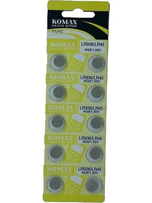 Renas Store Komax Ag9 LR936/LR45/394 Alkalin 10'lu Düğme Pil