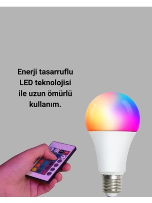 Die Grup Rgb Uzaktan Kumandalı LED Ampul 16 Renk Dekoratif Aydınlatma