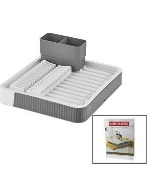 Renas Store Sürgülü Bulaşıklık Plastik 32.5cm x 35.5cm - 51.5 x 35.5cm - Gri Renk