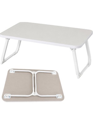 Renas Store SN-29694 Katlanabilir Laptop Masası ve Yatak Koltuk Üzeri Tepsisi Beyaz 70X48CM
