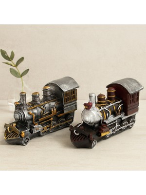 Renas Store Vintage Tren Biblo Kumbara Reçine 20X12X8 cm