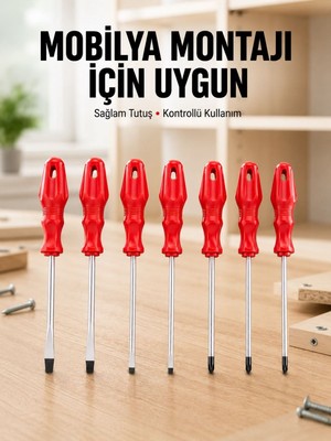 Çeşitli Vidalama Işleri Için 7li Tornavida Takımı