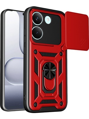 Csmo-Tex Newface Xiaomi Poco X8 Pro Pars Lens Yüzüklü Silikon - Kırmızı