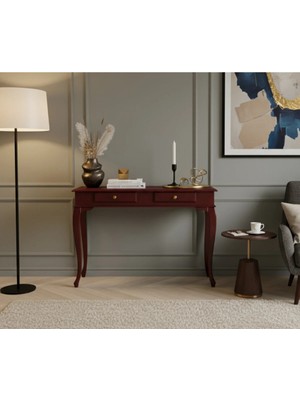 Roys Ahşap 110 cm Masif Lükens Bordo Çalışma Masası