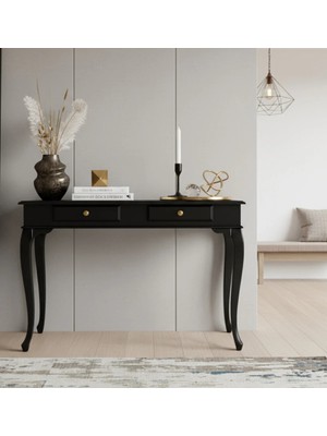 Roys Ahşap 110 cm Masif Lükens Siyah Çalışma Masası