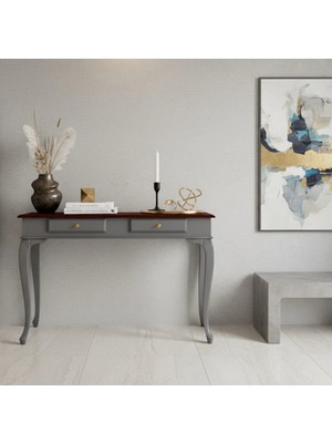 Roys Ahşap 110 cm Masif Lükens Gri Ceviz Çalışma Masası