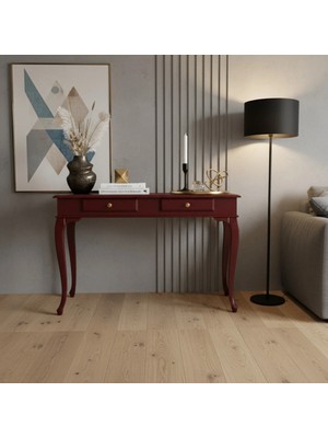 Roys Ahşap 120 cm Masif Lükens Bordo Çalışma Masası