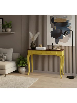 Roys Ahşap 100 cm Masif Lükens Sarı Ceviz Çalışma Masası