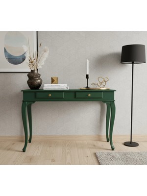 Roys Ahşap 110 cm Masif Lükens Yeşil Çalışma Masası