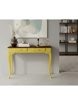 Roys Ahşap 110 cm Masif Lükens Sarı Ceviz Çalışma Masası