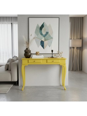 Roys Ahşap 100 cm Masif Lükens Sarı Çalışma Masası