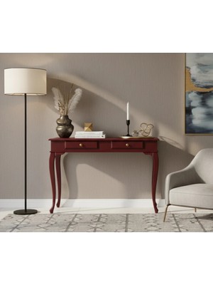Roys Ahşap 100 cm Masif Lükens Bordo Çalışma Masası