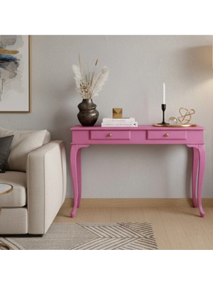Roys Ahşap 100 cm Masif Lükens Pembe Çalışma Masası