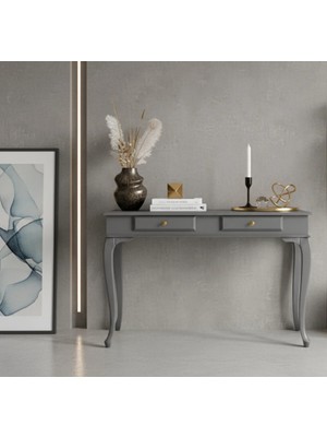 Roys Ahşap 120 cm Masif Lükens Gri Çalışma Masası