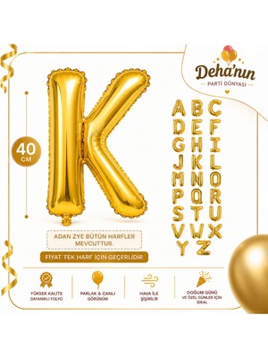 Deha Parti K Harf Gold Folyo Balon 40CM