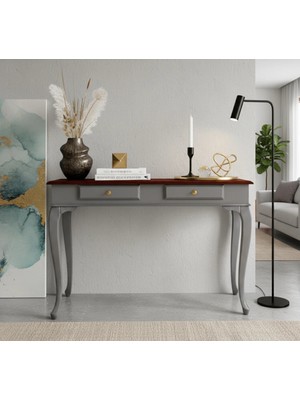 Roys Ahşap 120 cm Masif Lükens Gri Ceviz Çalışma Masası