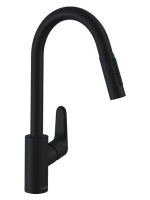 Hansgrohe Focus M41 Eviye Bataryası Spiralli Satin Siyah 31815670