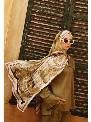 Fresh Scarfs Bloomelle Desen Rami Viskon Şal Sarı