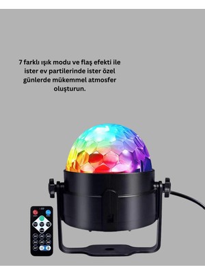 Svoria Store Rgb LED Disko Küresi 7 Modlu Uzaktan Kumandalı