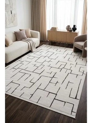 Vivense Kilyos Krem Siyah Halı A5680H, 160X230
