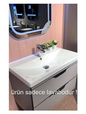 Esranın Dünyası Beyaz Etajerli Lavabo, 60X45 cm Modern Tasarım