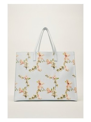 Esranın Dünyası Ted Baker Mavi Ikonik Floral Desenli Küçük Çanta ile Şıklık