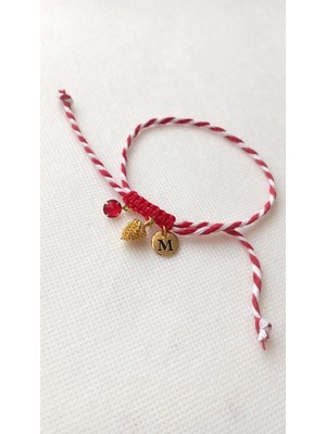 Nergis Collection Marteniçka Çam Kozalaklı Harfli Kişiye Özel Tasarım Marteniçka Bileklik