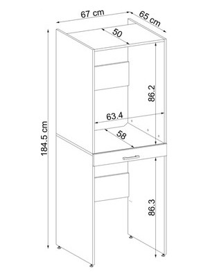 Esranın Dünyası Wons Çamaşır ve Kurutma Makinası Dolabı (Çekmeceli)