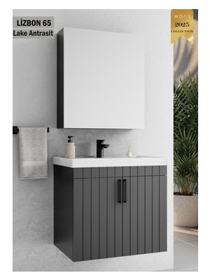 Esranın Dünyası 65 cm Lake Antrasit Renkli Banyo Ürünü