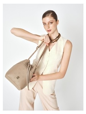 Esranın Dünyası Pierre Cardin Vizon Büzgülü Çanta 05PO25Y2007-BF