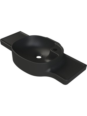 Esranın Dünyası Mat Siyah 80 cm Uzunluğunda Modern Lavabo