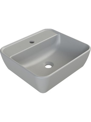 Esranın Dünyası Mat Gri Lavabo, 46X42 cm Modern Tasarım