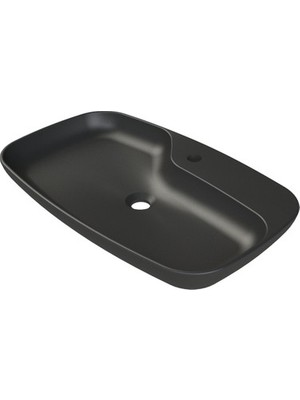 Esranın Dünyası 70 cm Mat Siyah Seramik Banyo Ürünü, Modern Görünüm