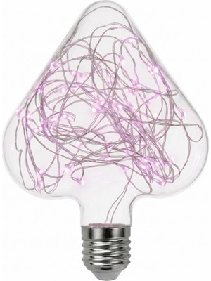 Mucize Kalp Figürlü LED Lamba - Eflatun Renk - 220V - E27 Duy - 8W