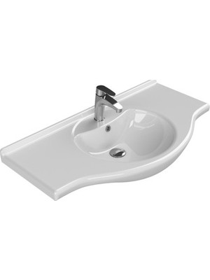 Esranın Dünyası 95*50 cm Etajerli Lavabo, Turkuaz Seramik
